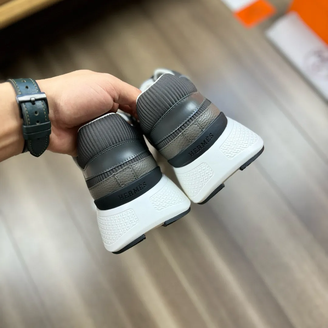 [HERMES] Hermès men's shoes 💰520💰 - High-end quality original order - Upper: 🔝 tumbled calfskin, high mercerized striped fabric, sewn brand H totem - Lining: water-dyed cowhide - Outsole: ultra-light T men's shoes 💰U foam rubber; two-color molded outsole - Super high quality control, fine workmanship: highlighted (high-end, luxury, grade) -Size :38-44, (45, customized)